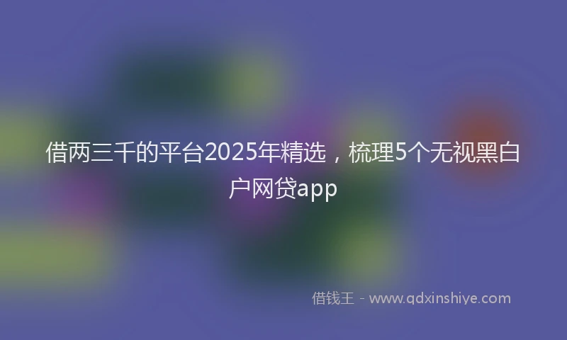 借两三千的平台2025年精选，梳理5个无视黑白户网贷app
