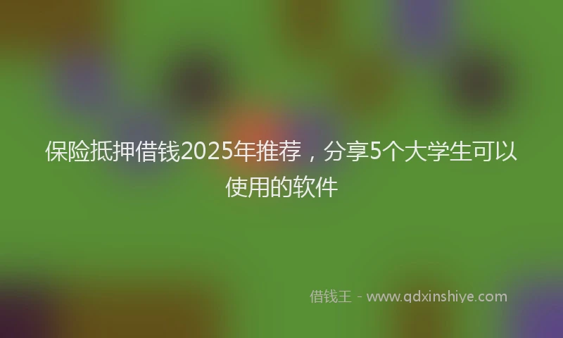 保险抵押借钱2025年推荐，分享5个大学生可以使用的软件