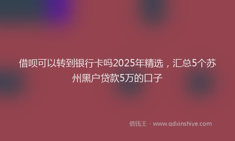借呗可以转到银行卡吗2025年精选，汇总5个苏州黑户贷款5万的口子