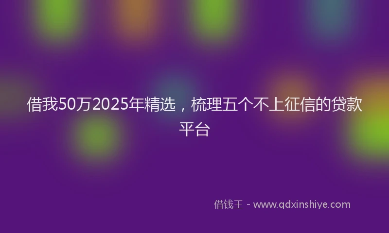 借我50万2025年精选，梳理五个不上征信的贷款平台
