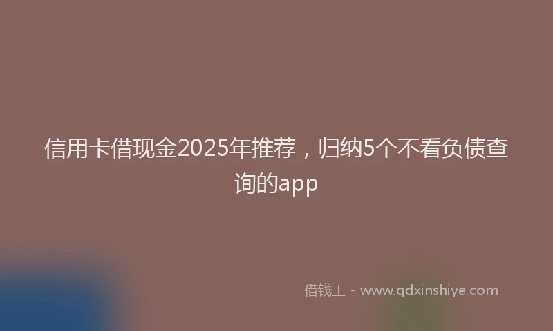 信用卡借现金2025年推荐，归纳5个不看负债查询的app
