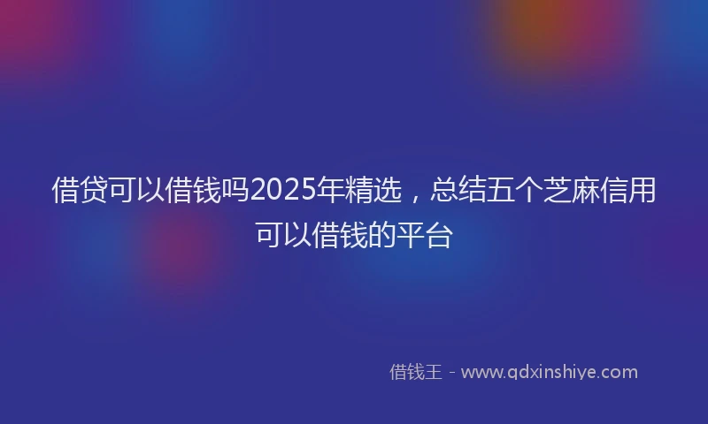 借贷可以借钱吗2025年精选，总结五个芝麻信用可以借钱的平台