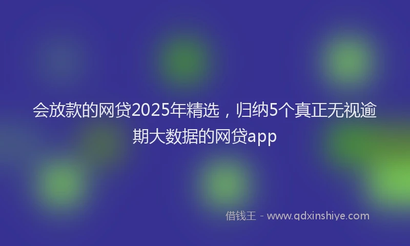 会放款的网贷2025年精选，归纳5个真正无视逾期大数据的网贷app