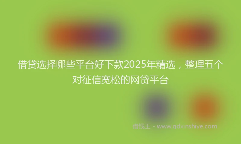 借贷选择哪些平台好下款2025年精选，整理五个对征信宽松的网贷平台