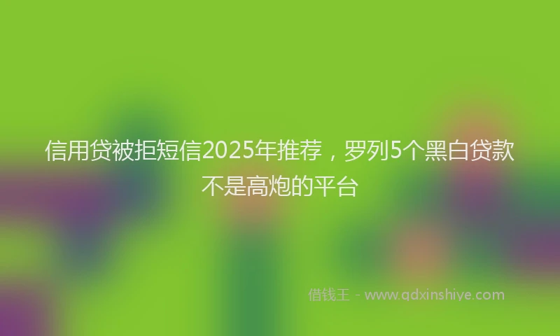信用贷被拒短信2025年推荐，罗列5个黑白贷款不是高炮的平台