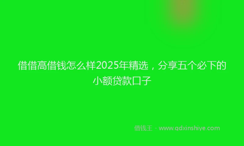 借借高借钱怎么样2025年精选，分享五个必下的小额贷款口子