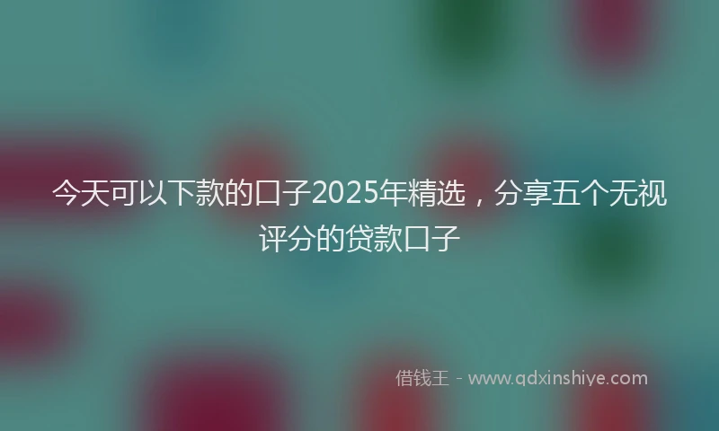 今天可以下款的口子2025年精选，分享五个无视评分的贷款口子