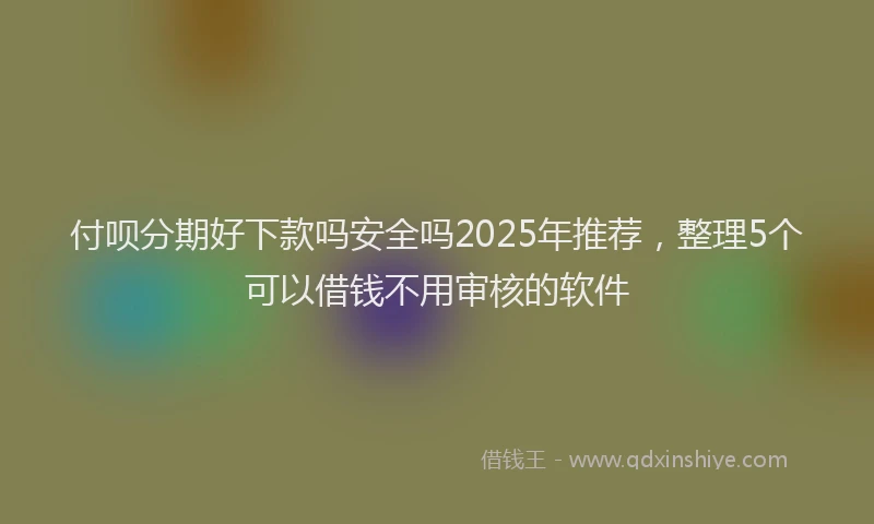付呗分期好下款吗安全吗2025年推荐，整理5个可以借钱不用审核的软件