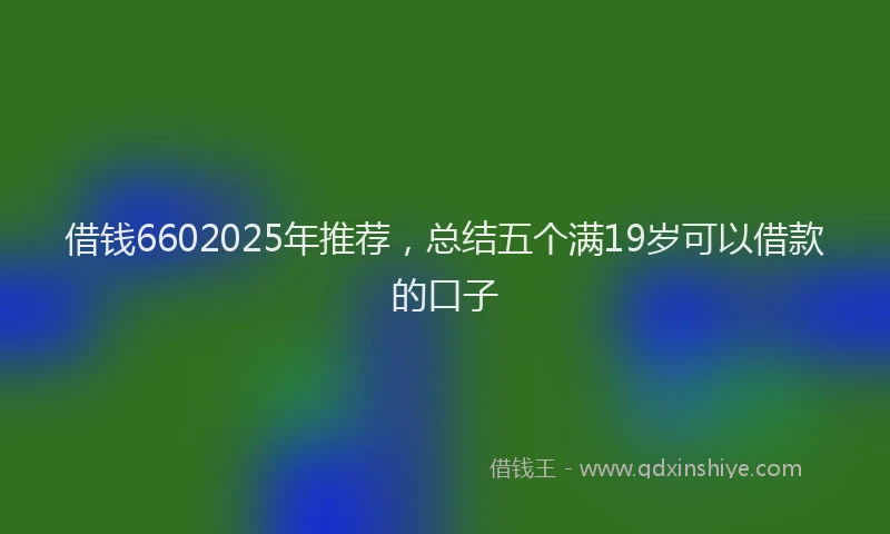 借钱6602025年推荐，总结五个满19岁可以借款的口子