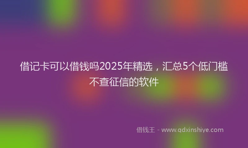 借记卡可以借钱吗2025年精选，汇总5个低门槛不查征信的软件