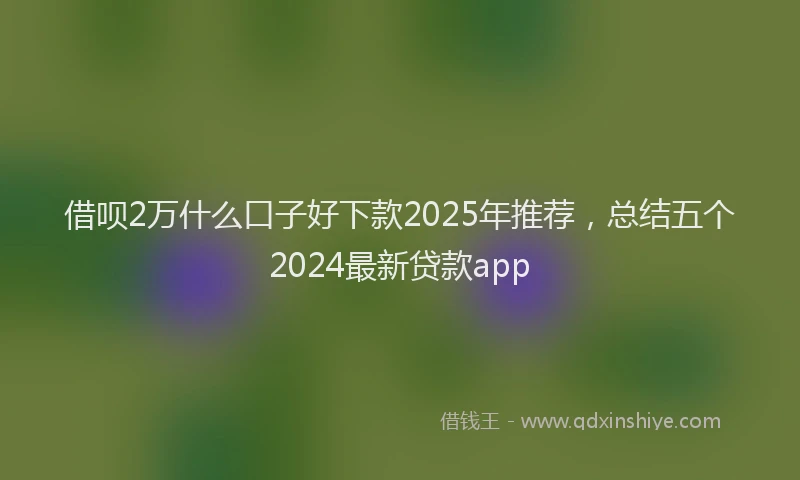 借呗2万什么口子好下款2025年推荐，总结五个2024最新贷款app