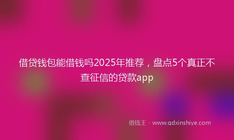 借贷钱包能借钱吗2025年推荐，盘点5个真正不查征信的贷款app