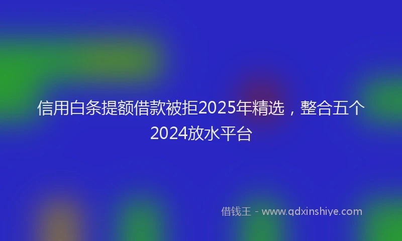 信用白条提额借款被拒2025年精选，整合五个2024放水平台