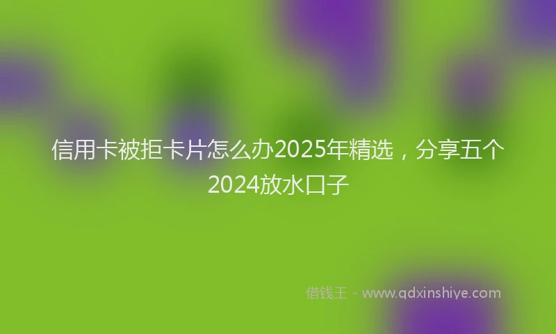 信用卡被拒卡片怎么办2025年精选，分享五个2024放水口子
