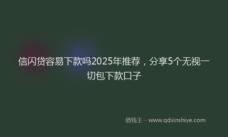 信闪贷容易下款吗2025年推荐，分享5个无视一切包下款口子