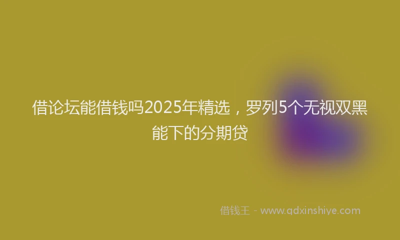 借论坛能借钱吗2025年精选，罗列5个无视双黑能下的分期贷