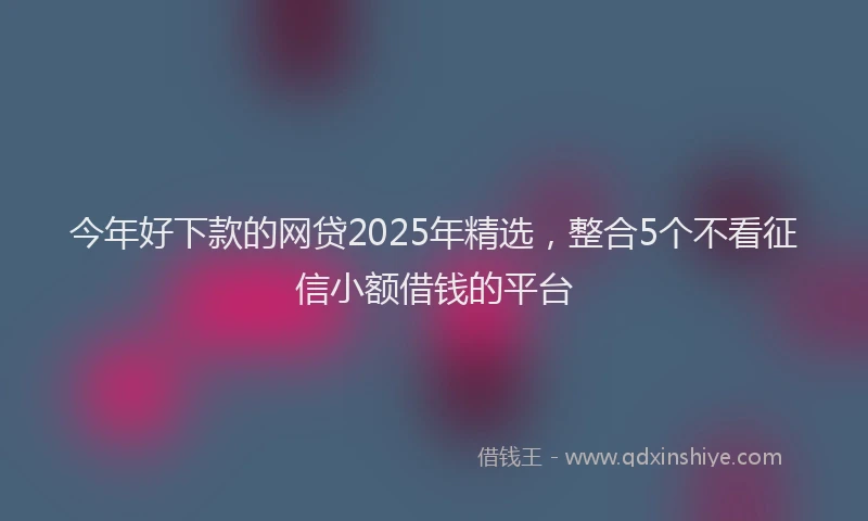 今年好下款的网贷2025年精选，整合5个不看征信小额借钱的平台