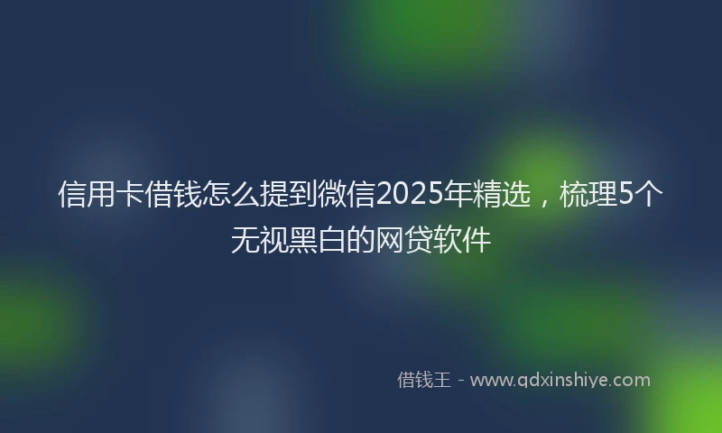 信用卡借钱怎么提到微信2025年精选，梳理5个无视黑白的网贷软件