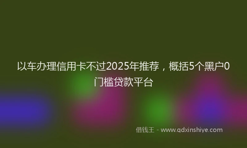 以车办理信用卡不过2025年推荐，概括5个黑户0门槛贷款平台