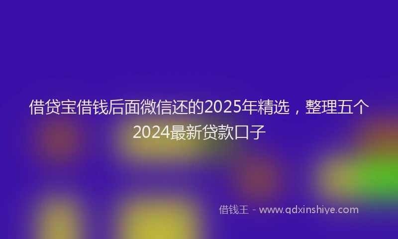 借贷宝借钱后面微信还的2025年精选，整理五个2024最新贷款口子