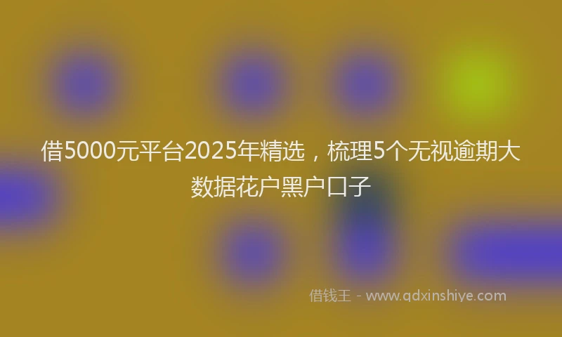 借5000元平台2025年精选，梳理5个无视逾期大数据花户黑户口子