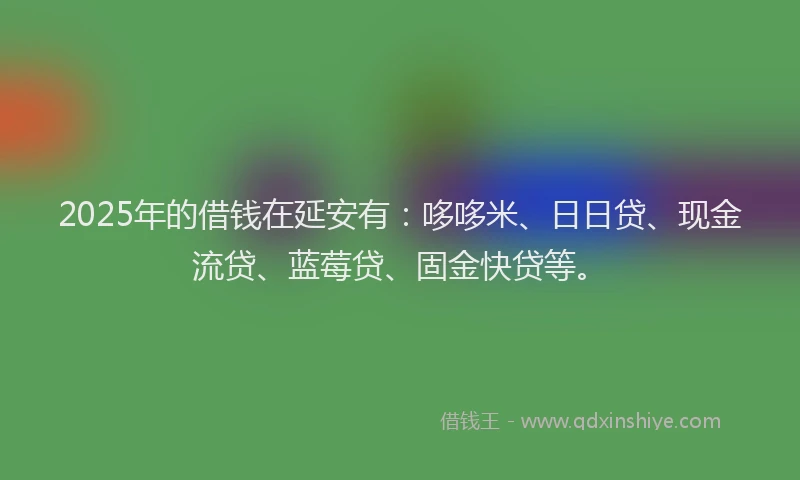 2025年的借钱在延安有：哆哆米、日日贷、现金流贷、蓝莓贷、固金快贷等。