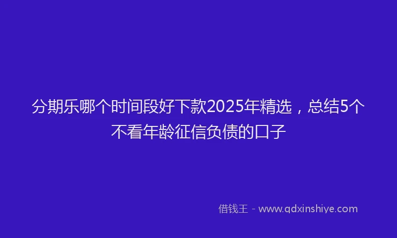 分期乐哪个时间段好下款2025年精选，总结5个不看年龄征信负债的口子