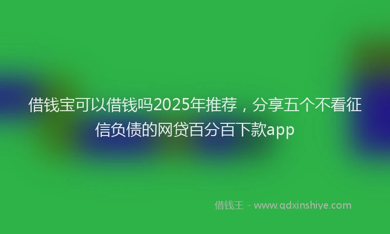 借钱宝可以借钱吗2025年推荐，分享五个不看征信负债的网贷百分百下款app