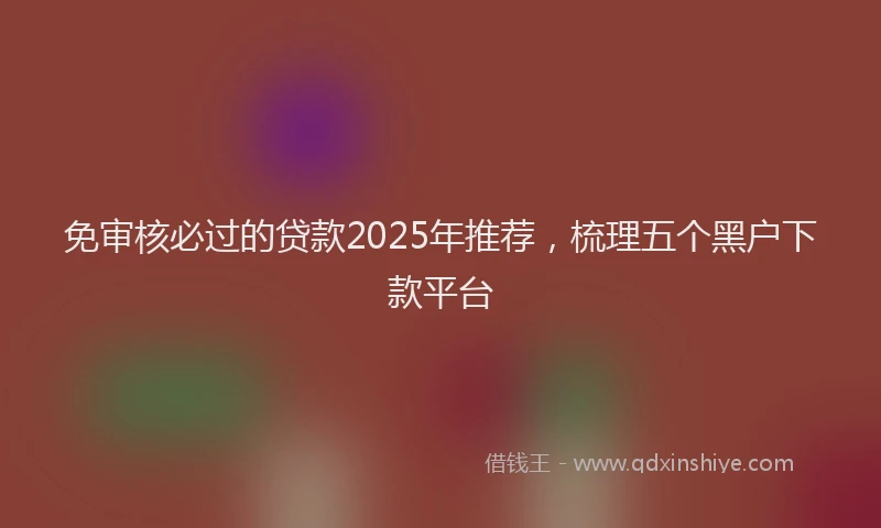 免审核必过的贷款2025年推荐，梳理五个黑户下款平台