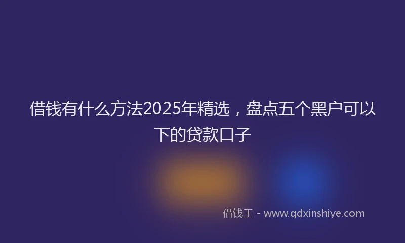 借钱有什么方法2025年精选，盘点五个黑户可以下的贷款口子