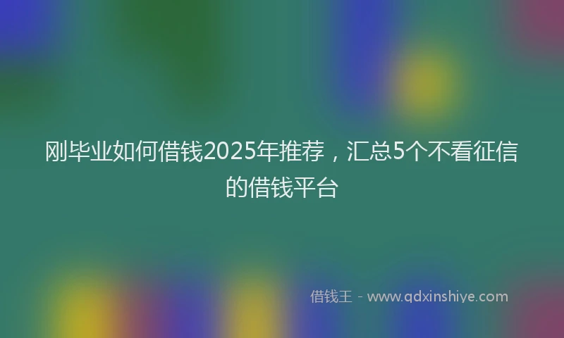 刚毕业如何借钱2025年推荐，汇总5个不看征信的借钱平台
