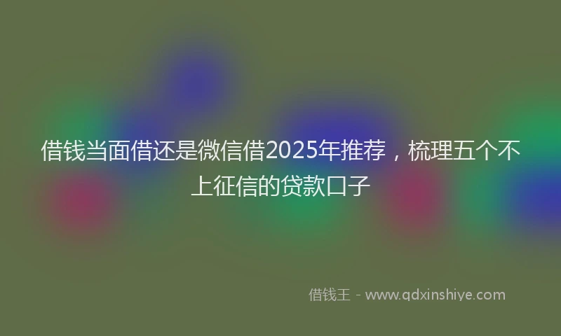 借钱当面借还是微信借2025年推荐，梳理五个不上征信的贷款口子