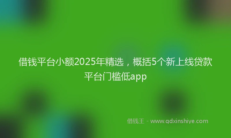 借钱平台小额2025年精选，概括5个新上线贷款平台门槛低app