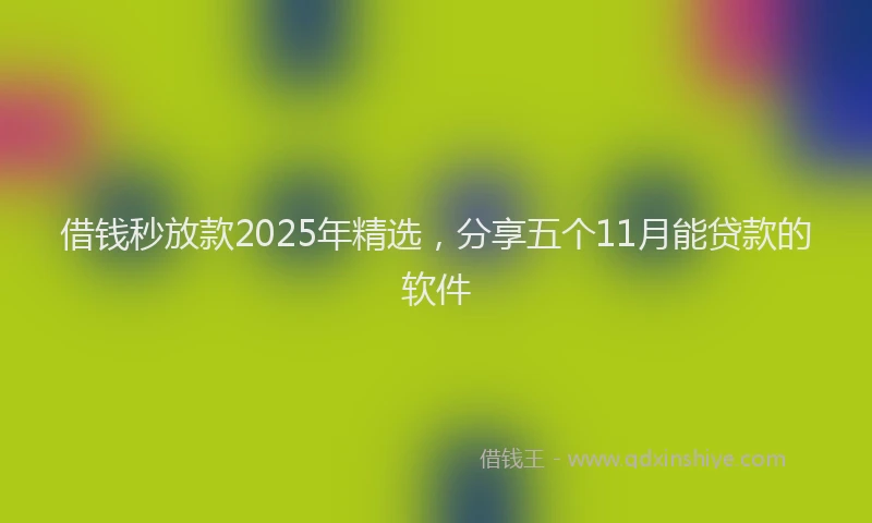 借钱秒放款2025年精选，分享五个11月能贷款的软件