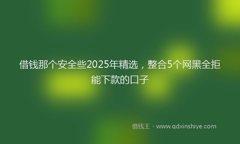 借钱那个安全些2025年精选，整合5个网黑全拒能下款的口子