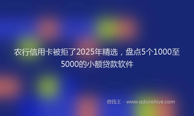 农行信用卡被拒了2025年精选，盘点5个1000至5000的小额贷款软件