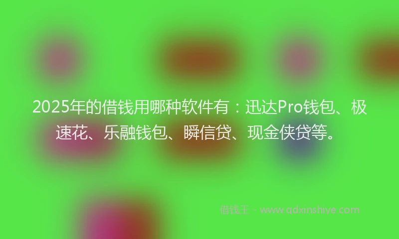 2025年的借钱用哪种软件有：迅达Pro钱包、极速花、乐融钱包、瞬信贷、现金侠贷等。
