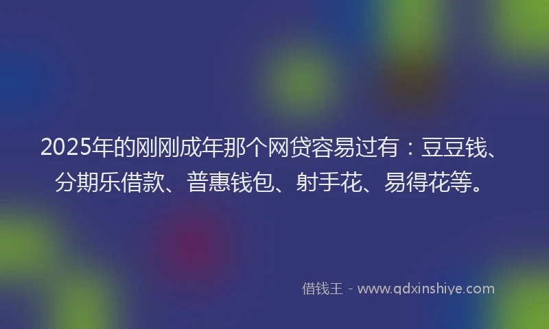 2025年的刚刚成年那个网贷容易过有：豆豆钱、分期乐借款、普惠钱包、射手花、易得花等。