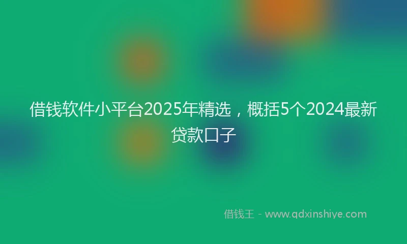 借钱软件小平台2025年精选，概括5个2024最新贷款口子