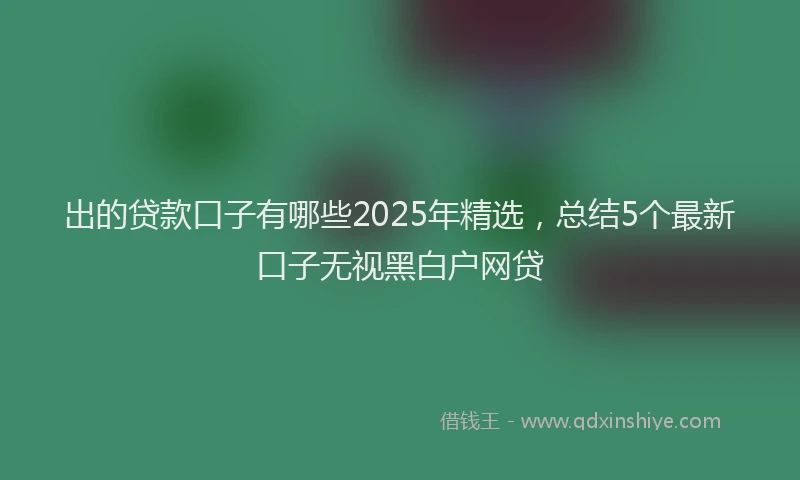 出的贷款口子有哪些2025年精选，总结5个最新口子无视黑白户网贷