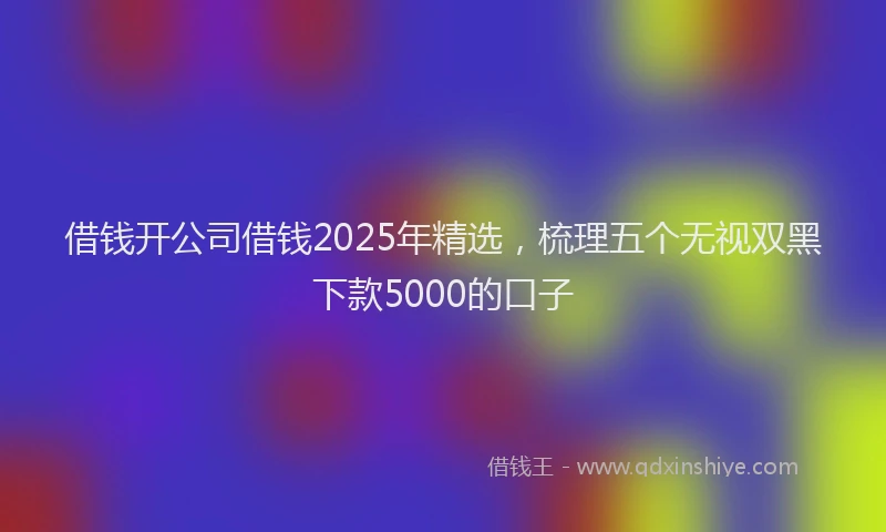 借钱开公司借钱2025年精选，梳理五个无视双黑下款5000的口子
