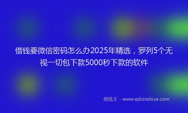借钱要微信密码怎么办2025年精选，罗列5个无视一切包下款5000秒下款的软件