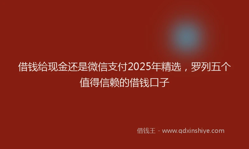 借钱给现金还是微信支付2025年精选，罗列五个值得信赖的借钱口子