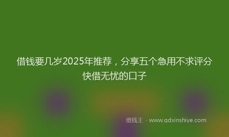 借钱要几岁2025年推荐，分享五个急用不求评分快借无忧的口子