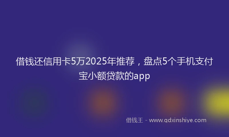 借钱还信用卡5万2025年推荐，盘点5个手机支付宝小额贷款的app