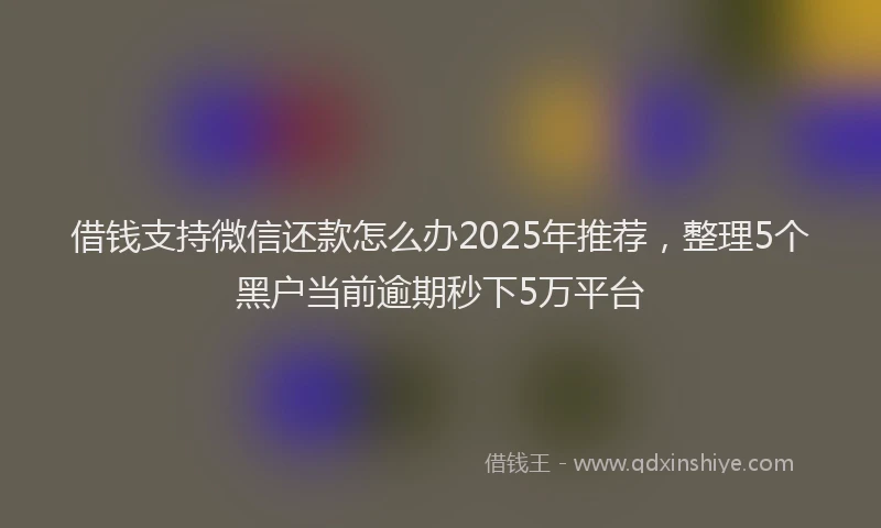 借钱支持微信还款怎么办2025年推荐，整理5个黑户当前逾期秒下5万平台