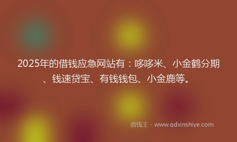 2025年的借钱应急网站有：哆哆米、小金鹤分期、钱速贷宝、有钱钱包、小金鹿等。