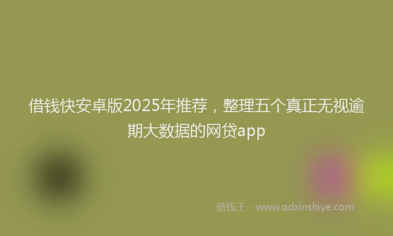 借钱快安卓版2025年推荐，整理五个真正无视逾期大数据的网贷app