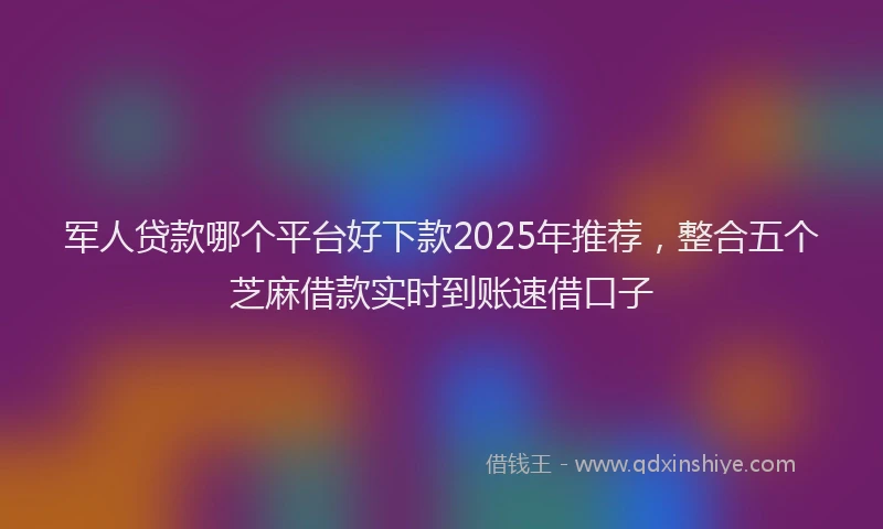 军人贷款哪个平台好下款2025年推荐，整合五个芝麻借款实时到账速借口子