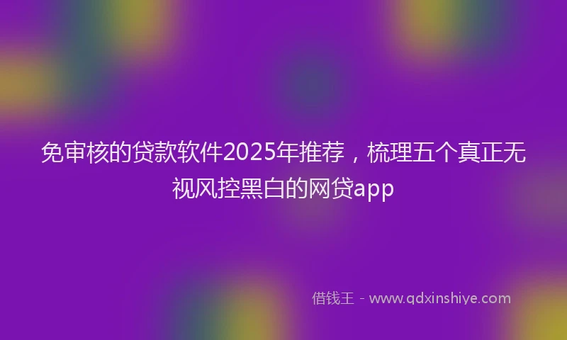 免审核的贷款软件2025年推荐，梳理五个真正无视风控黑白的网贷app